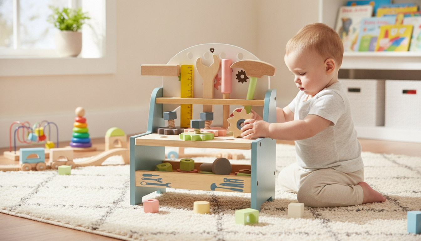 Mini Wooden Tool Bench for Kids: Learn Through Play