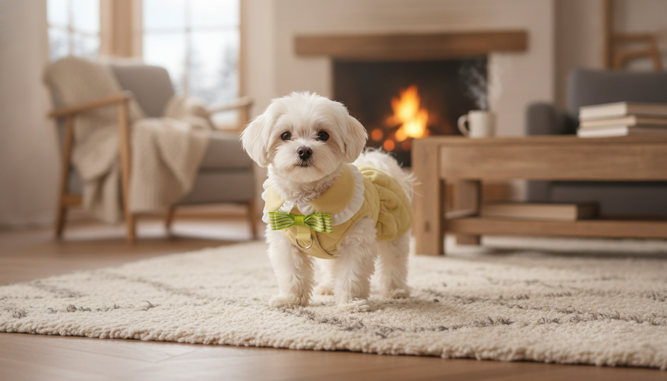 Warm Dress-Style Winter Coat for Small Dogs